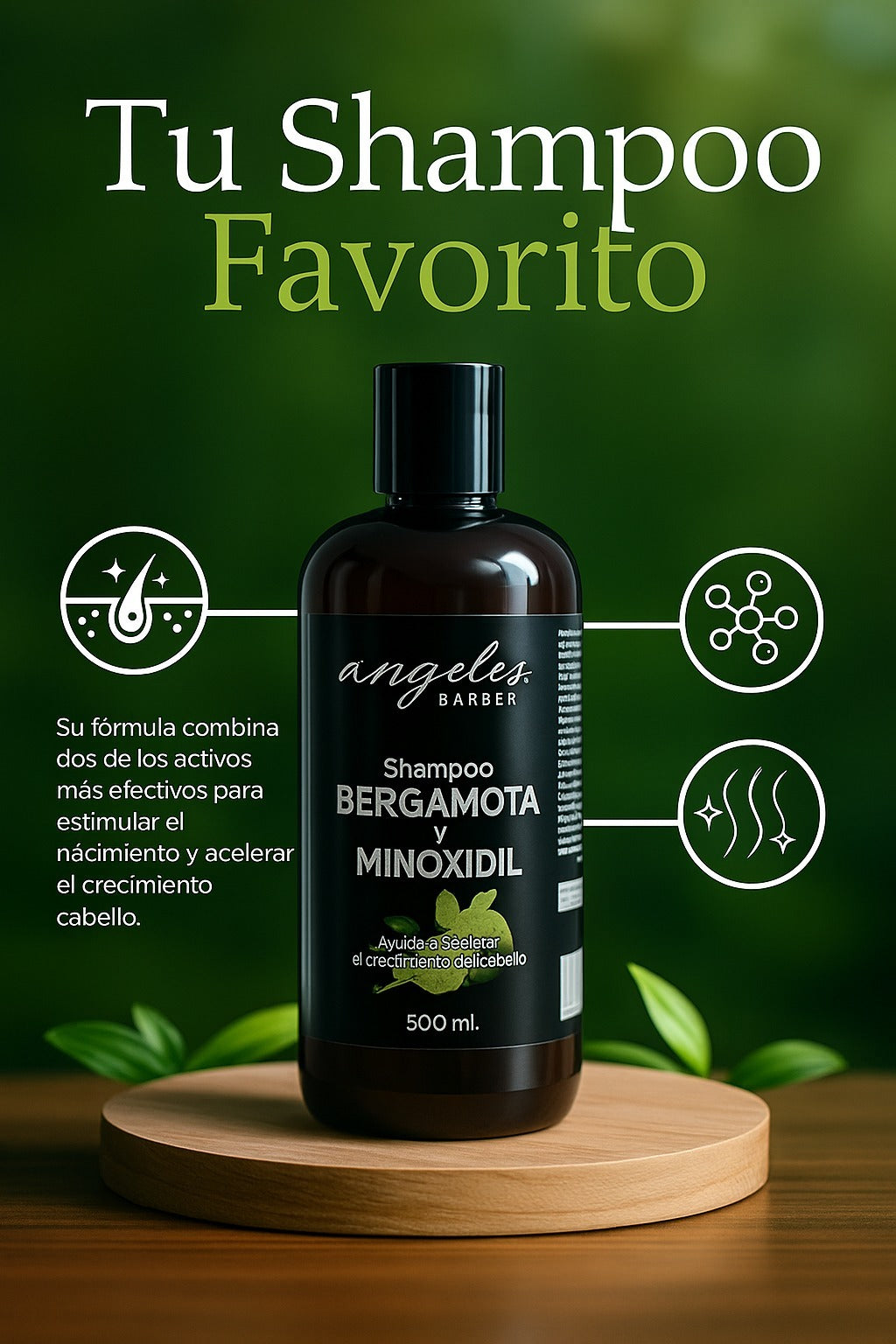 Shampo de bergamota con minoxidil