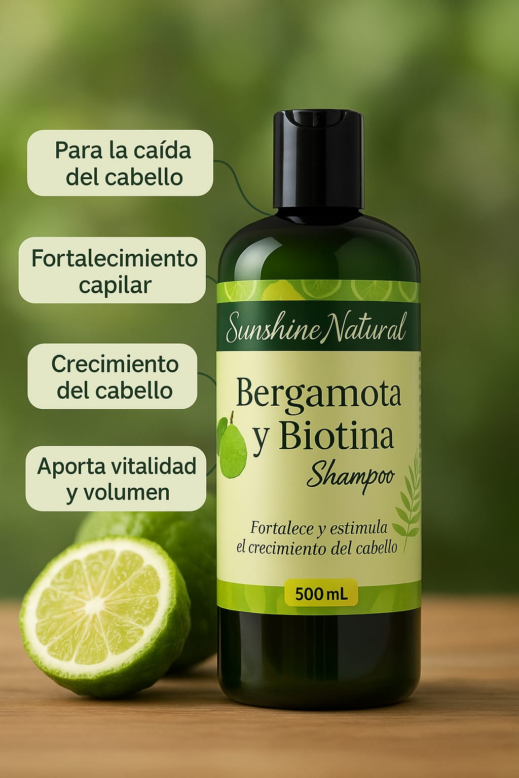 Shampo de bergamota y biotina